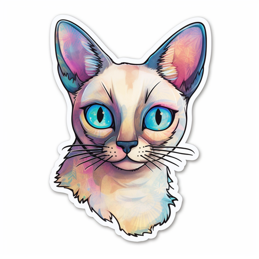 Siamese Cat Vinyl Decal Sticker for Car, Laptop, Tumbler and more # 007565