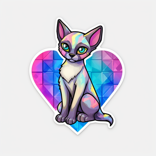 Siamese Cat Vinyl Decal Sticker for Car, Laptop, Tumbler and more # 007557