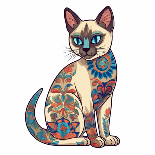 Siamese Cat Vinyl Decal Sticker for Car, Laptop, Tumbler and more # 004179
