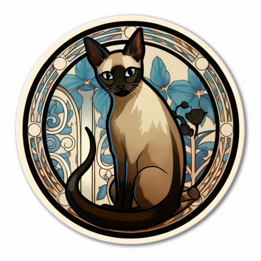 Siamese Cat Vinyl Decal Sticker for Car, Laptop, Tumbler and more # 004149