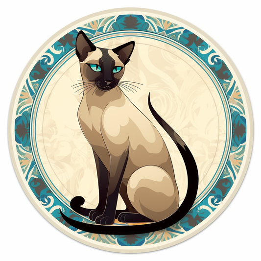 Siamese Cat Vinyl Decal Sticker for Car, Laptop, Tumbler and more # 007563