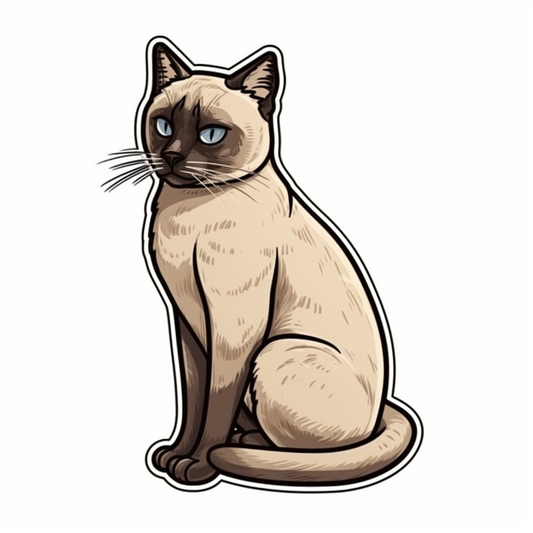 Siamese Cat Vinyl Decal Sticker for Car, Laptop, Tumbler and more # 007550