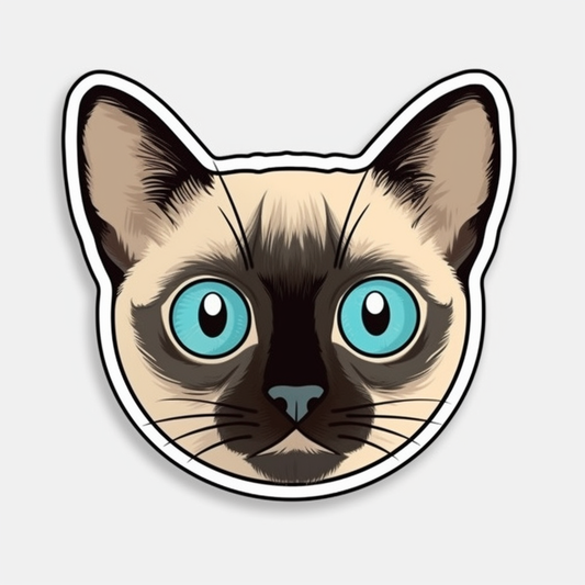 Siamese Cat Vinyl Decal Sticker for Car, Laptop, Tumbler and more # 007562