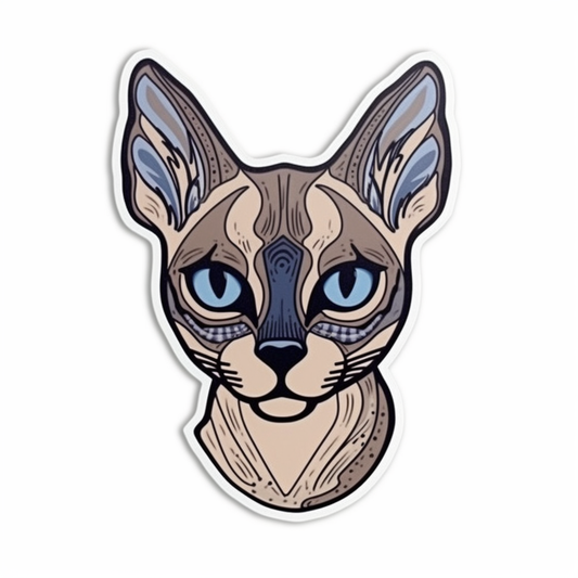 Siamese Cat Vinyl Decal Sticker for Car, Laptop, Tumbler and more # 007549