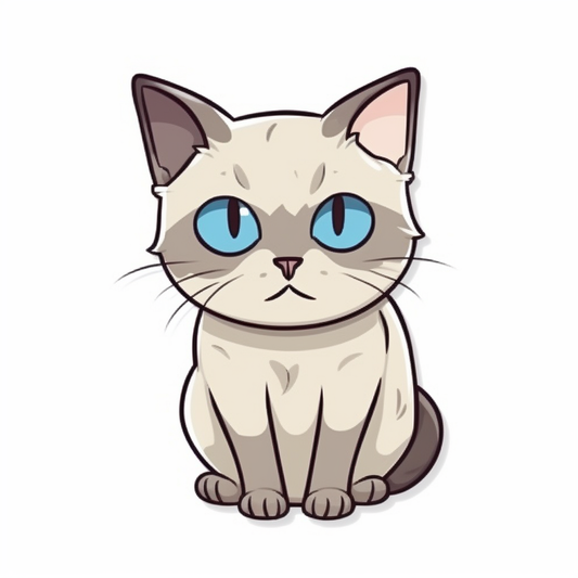 Siamese Cat Vinyl Decal Sticker for Car, Laptop, Tumbler and more # 004171