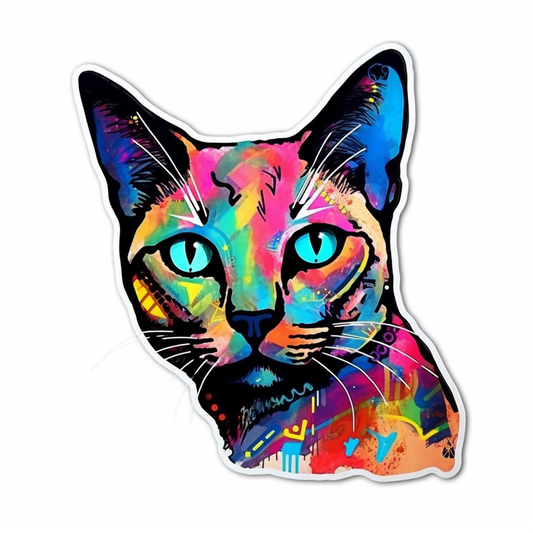 Siamese Cat Vinyl Decal Sticker for Car, Laptop, Tumbler and more # 004184
