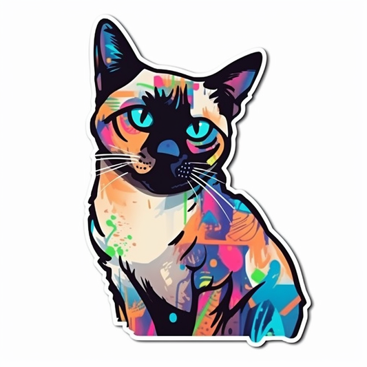 Siamese Cat Vinyl Decal Sticker for Car, Laptop, Tumbler and more # 004187