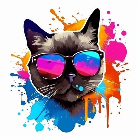 Siamese Cat Vinyl Decal Sticker for Car, Laptop, Tumbler and more # 007560