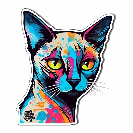 Siamese Cat Vinyl Decal Sticker for Car, Laptop, Tumbler and more # 007572