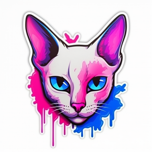 Siamese Cat Vinyl Decal Sticker for Car, Laptop, Tumbler and more # 007559