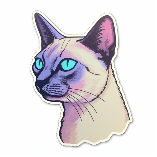 Siamese Cat Vinyl Decal Sticker for Car, Laptop, Tumbler and more # 004175