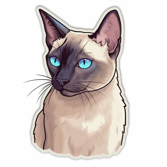 Siamese Cat Vinyl Decal Sticker for Car, Laptop, Tumbler and more # 004181