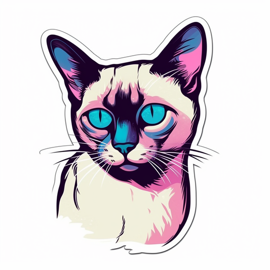 Siamese Cat Vinyl Decal Sticker for Car, Laptop, Tumbler and more # 004186