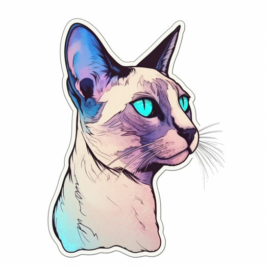 Siamese Cat Vinyl Decal Sticker for Car, Laptop, Tumbler and more # 004188