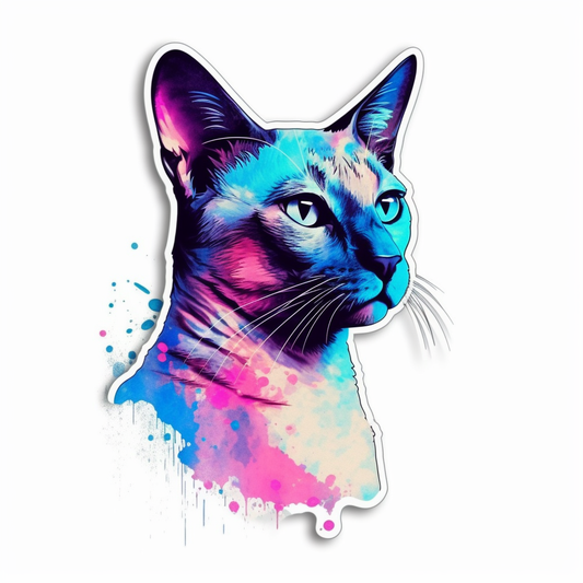 Siamese Cat Vinyl Decal Sticker for Car, Laptop, Tumbler and more # 004176