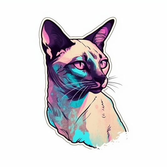 Siamese Cat Vinyl Decal Sticker for Car, Laptop, Tumbler and more # 004183