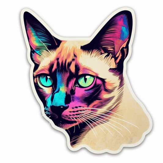 Siamese Cat Vinyl Decal Sticker for Car, Laptop, Tumbler and more # 004180