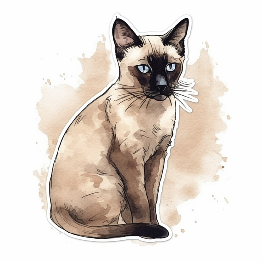 Siamese Cat Vinyl Decal Sticker for Car, Laptop, Tumbler and more # 004189