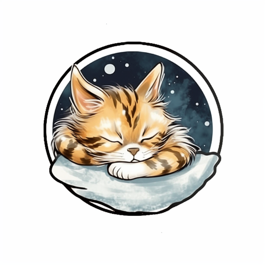 Sleeping Kitten Vinyl Decal Sticker for Car, Laptop, Tumbler and more # 0010833
