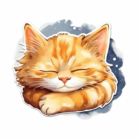 Sleeping Kitten Vinyl Decal Sticker for Car, Laptop, Tumbler and more # 0010831