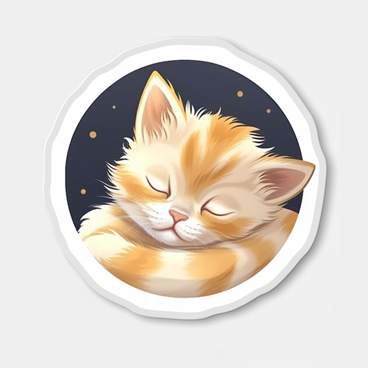 Sleeping Kitten Vinyl Decal Sticker for Car, Laptop, Tumbler and more # 0010834