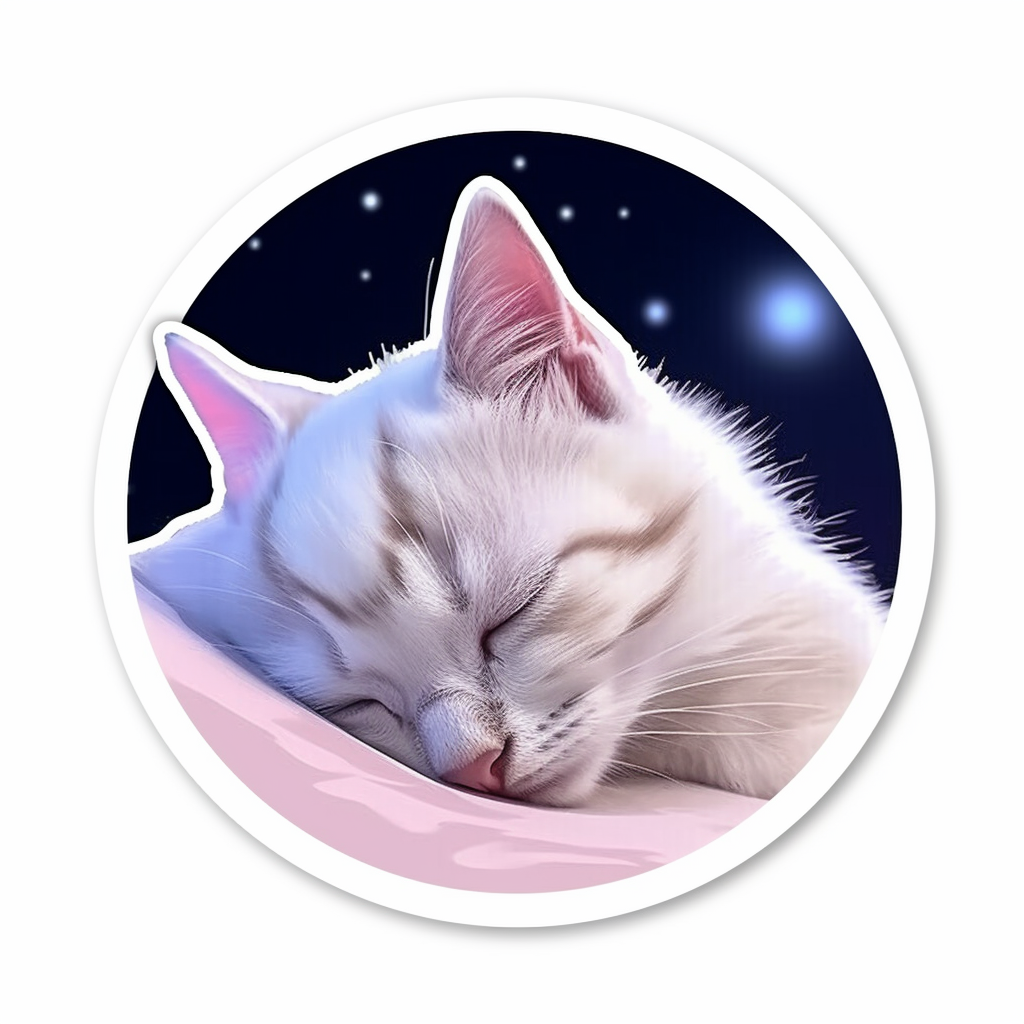 Sleeping Kitten Vinyl Decal Sticker for Car, Laptop, Tumbler and more # 0010839