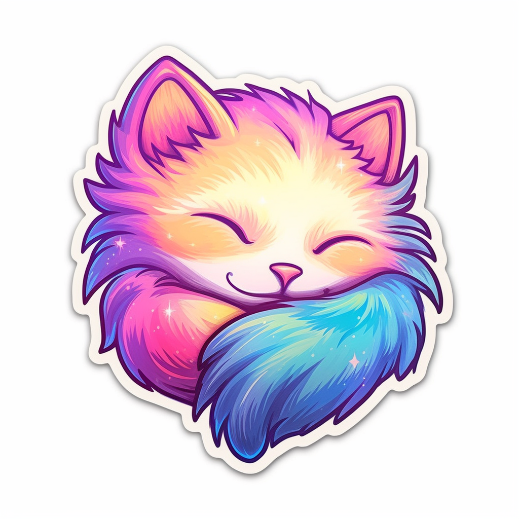 Sleeping Kitten Vinyl Decal Sticker for Car, Laptop, Tumbler and more # 0010843