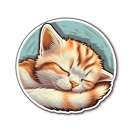 Sleeping Kitten Vinyl Decal Sticker for Car, Laptop, Tumbler and more # 0010835