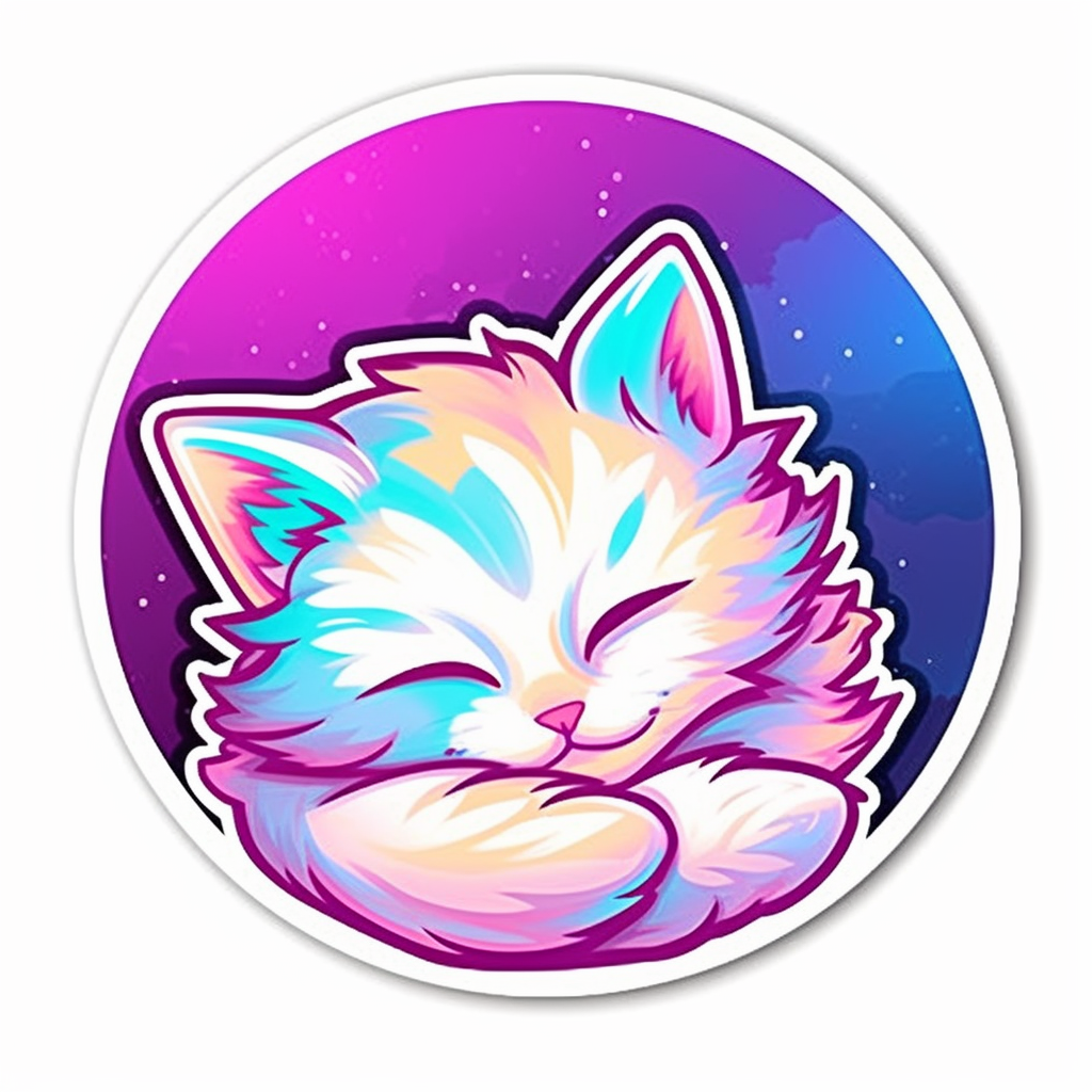 Sleeping Kitten Vinyl Decal Sticker for Car, Laptop, Tumbler and more # 0010840