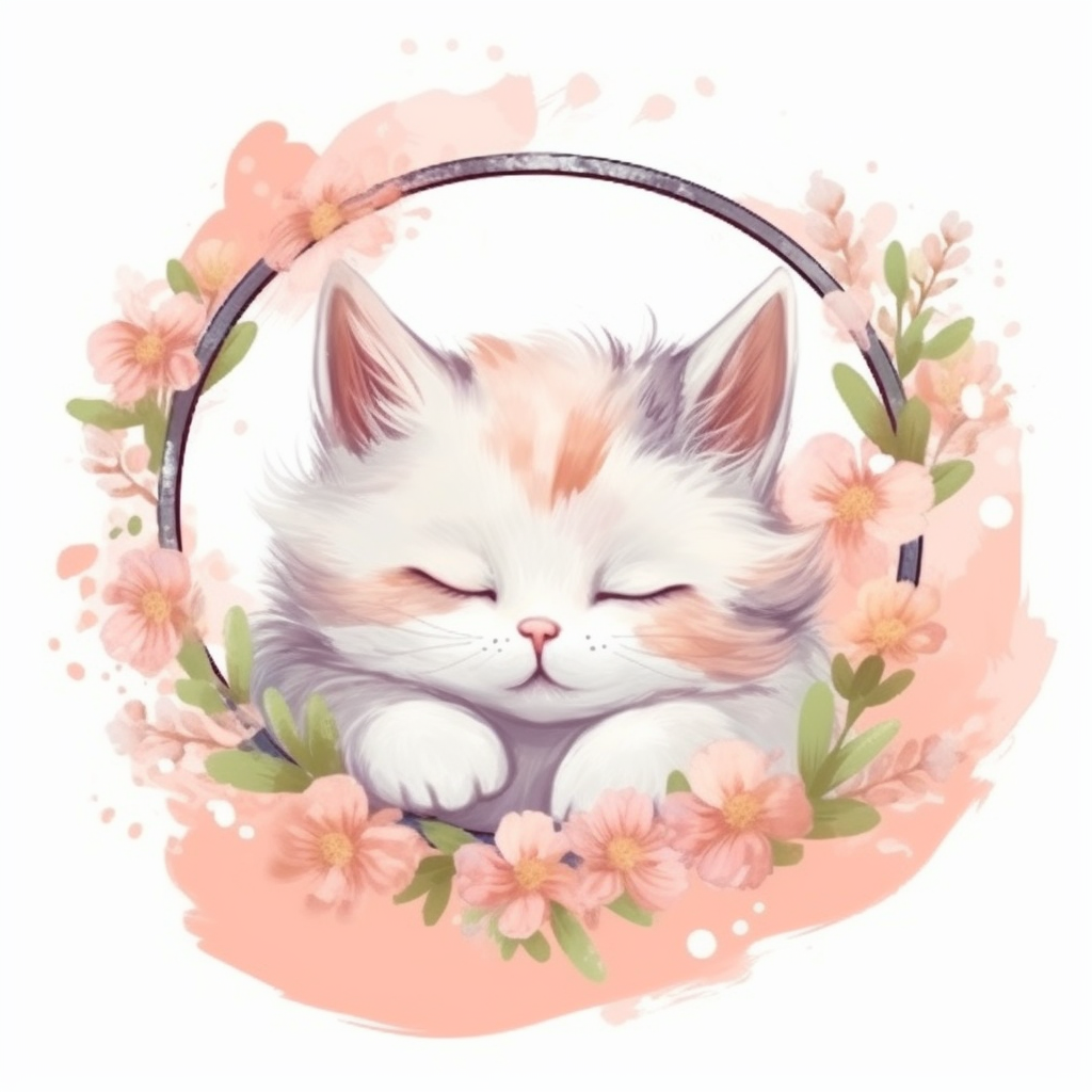 Sleeping Kitten Vinyl Decal Sticker for Car, Laptop, Tumbler and more # 0010837