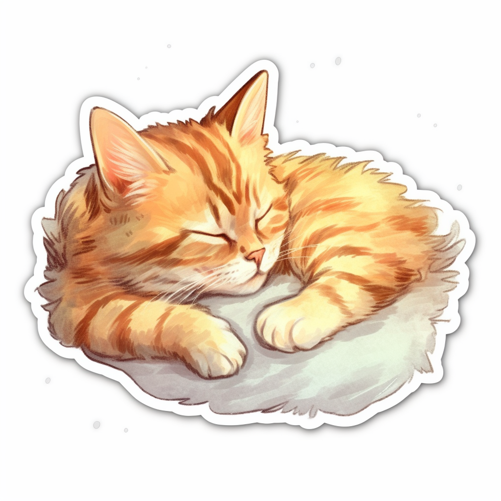Sleeping Kitten Vinyl Decal Sticker for Car, Laptop, Tumbler and more # 0010842