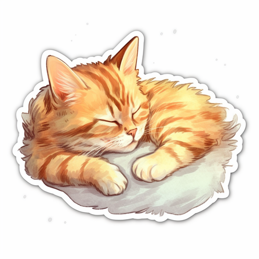 Sleeping Kitten Vinyl Decal Sticker for Car, Laptop, Tumbler and more # 0010842