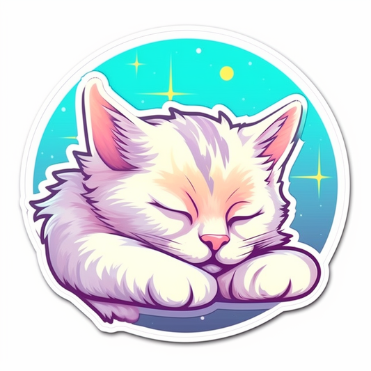 Sleeping Kitten Vinyl Decal Sticker for Car, Laptop, Tumbler and more # 0010844