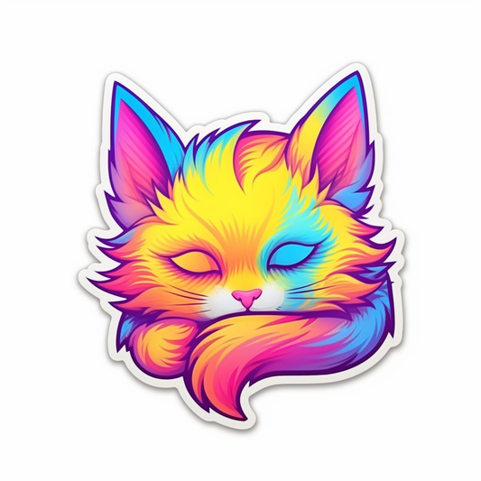 Sleeping Kitten Vinyl Decal Sticker for Car, Laptop, Tumbler and more # 0010845