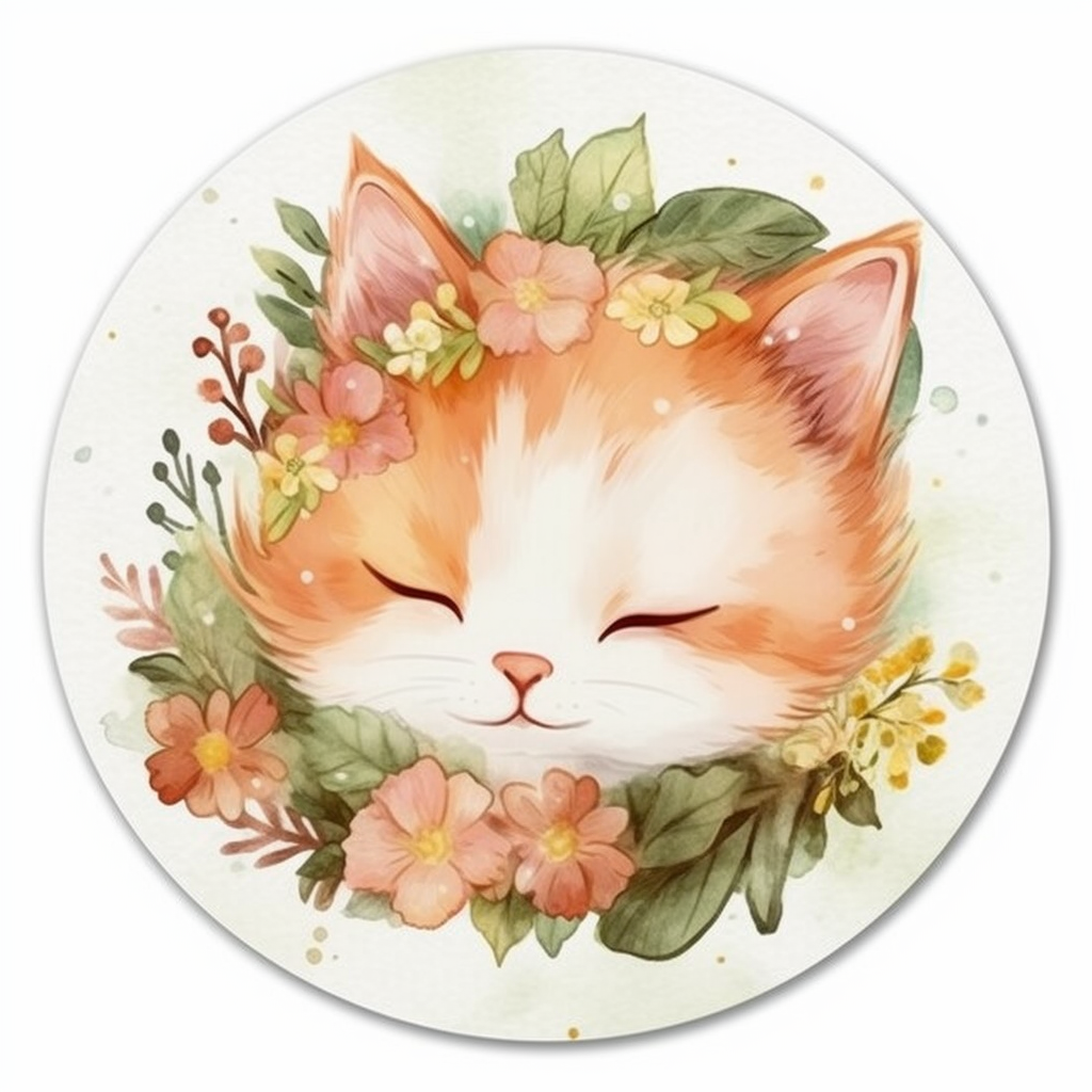 Sleeping Kitten Vinyl Decal Sticker for Car, Laptop, Tumbler and more # 0010849