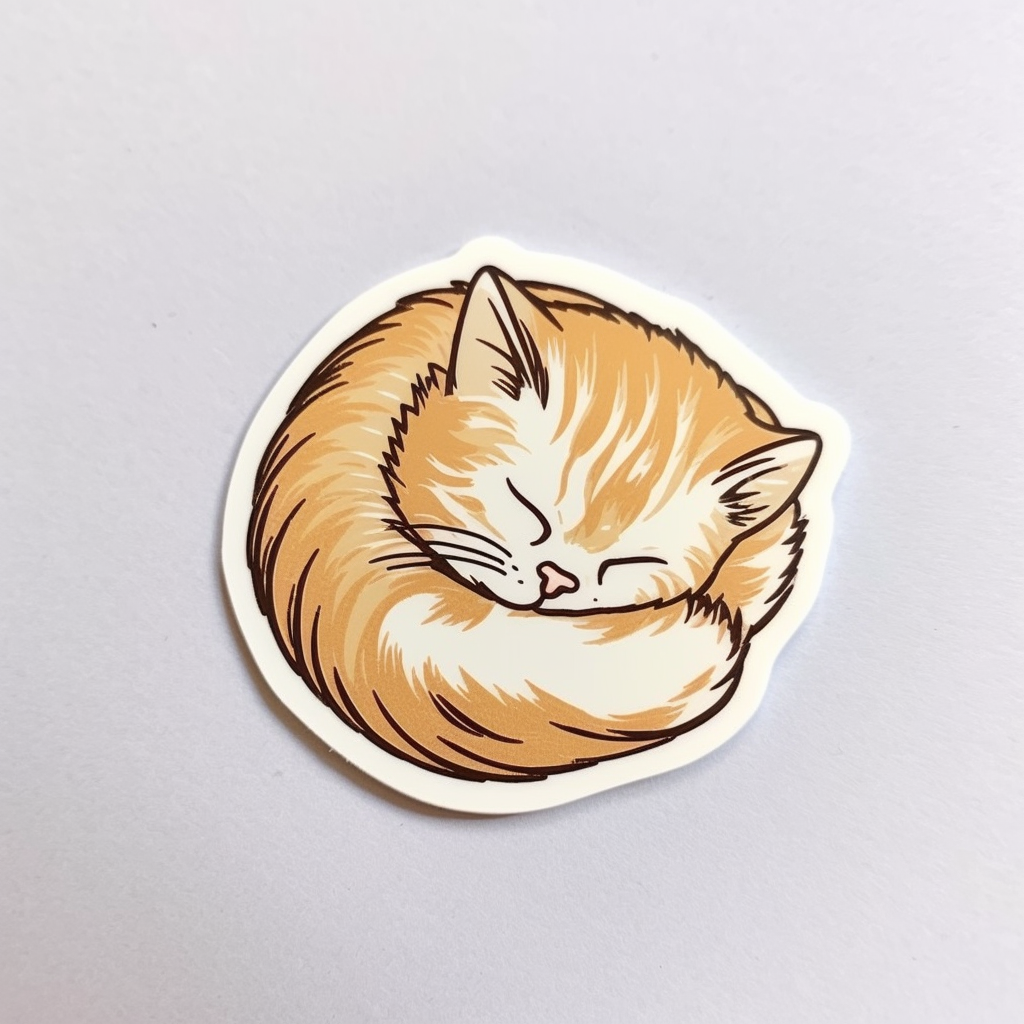 Sleeping Kitten Vinyl Decal Sticker for Car, Laptop, Tumbler and more # 0010852