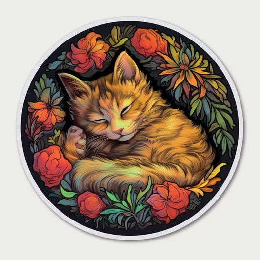 Sleeping Kitten Vinyl Decal Sticker for Car, Laptop, Tumbler and more # 0010848