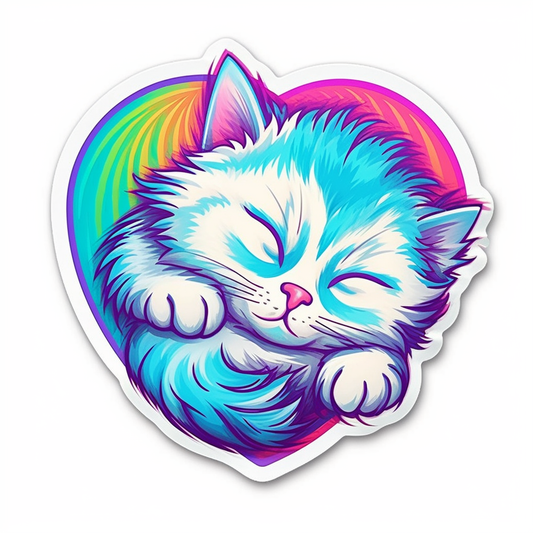 Sleeping Kitten Vinyl Decal Sticker for Car, Laptop, Tumbler and more # 0010850