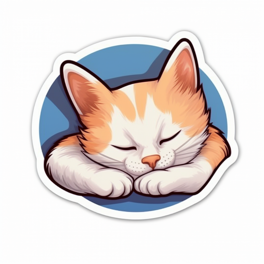 Sleeping Kitten Vinyl Decal Sticker for Car, Laptop, Tumbler and more # 0010860