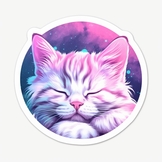 Sleeping Kitten Vinyl Decal Sticker for Car, Laptop, Tumbler and more # 0010857