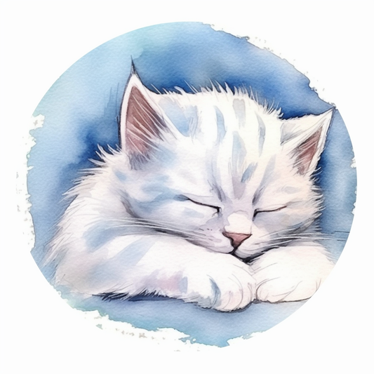 Sleeping Kitten Vinyl Decal Sticker for Car, Laptop, Tumbler and more # 0010855