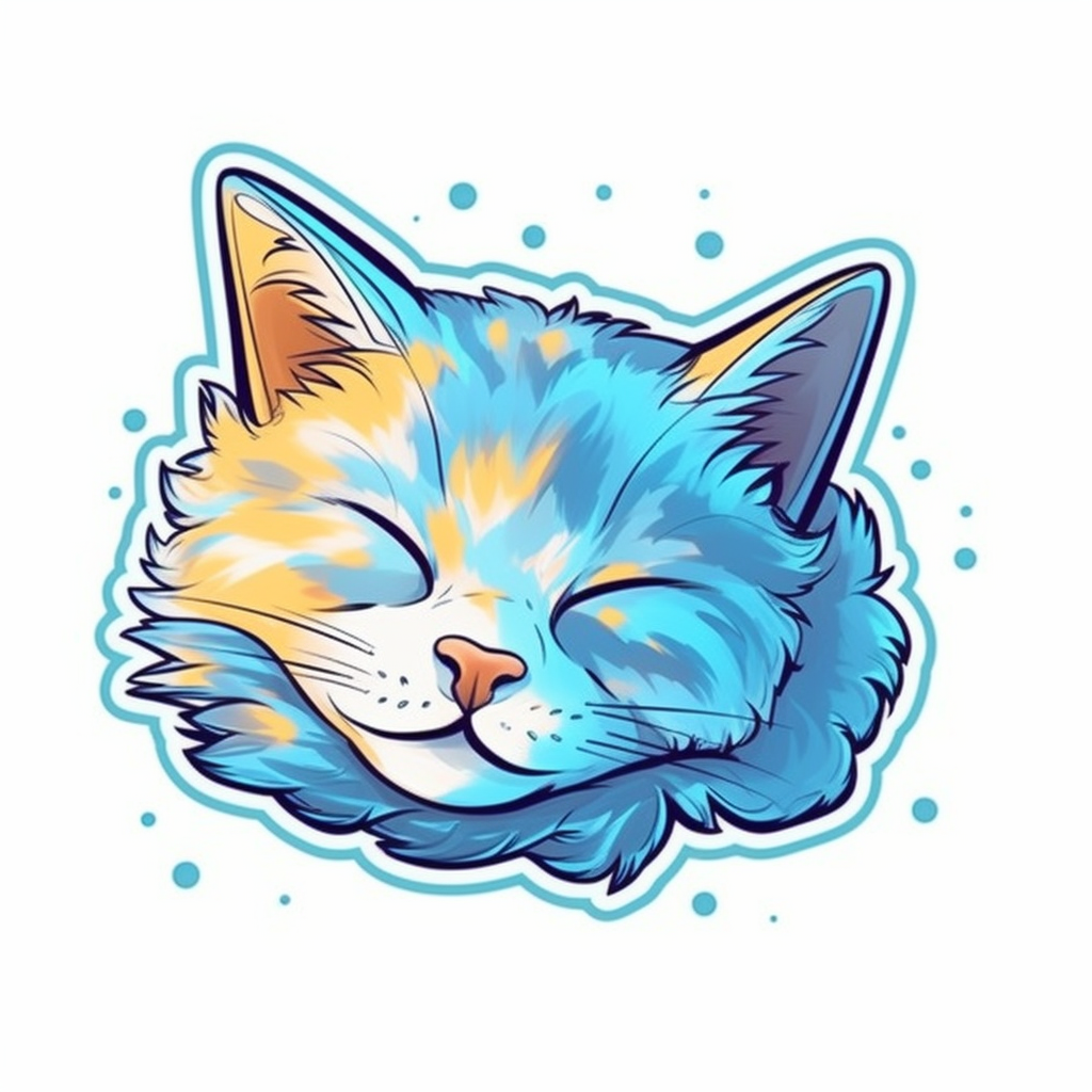 Sleeping Kitten Vinyl Decal Sticker for Car, Laptop, Tumbler and more # 0010861