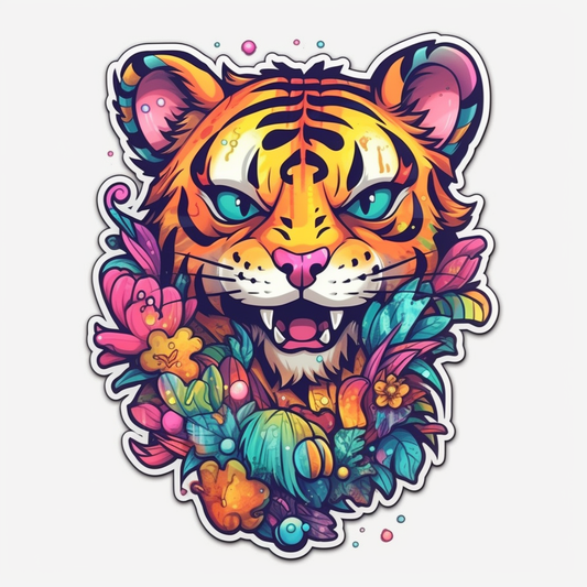 Tiger Vinyl Decal Sticker for Car, Laptop, Tumbler and more # 00574