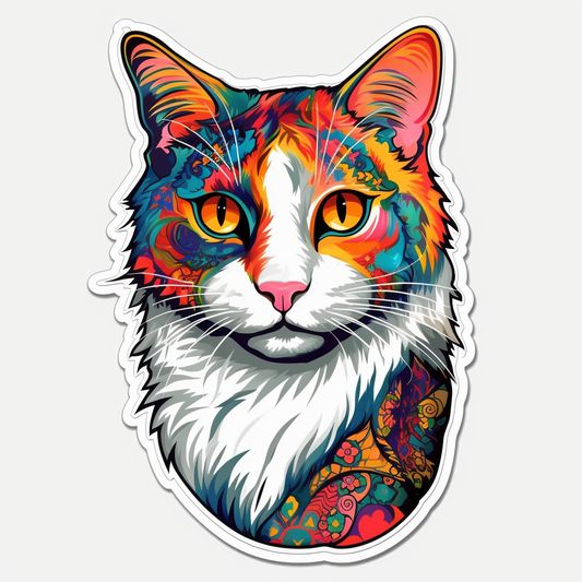 Turkish Van Cat Vinyl Decal Sticker for Car, Laptop, Tumbler and more # 007952