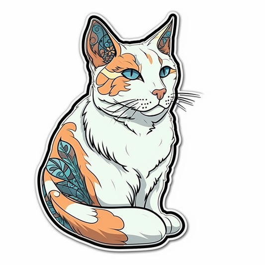 Turkish Van Cat Vinyl Decal Sticker for Car, Laptop, Tumbler and more # 007939