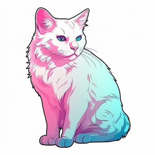 Turkish Van Cat Vinyl Decal Sticker for Car, Laptop, Tumbler and more # 007986