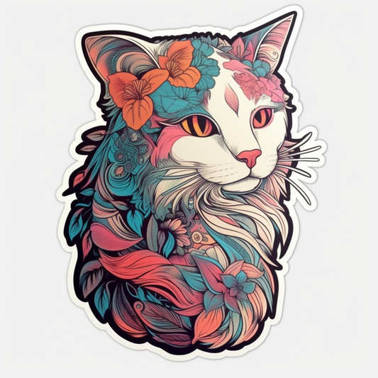 Turkish Van Cat Vinyl Decal Sticker for Car, Laptop, Tumbler and more # 007967