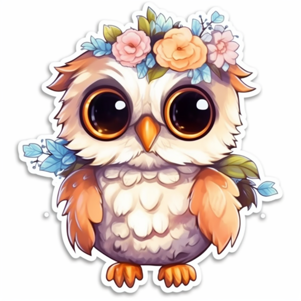 Cute and Adorable Owl Vinyl Decal Sticker for Car, Laptop, Tumbler and more # 0010949