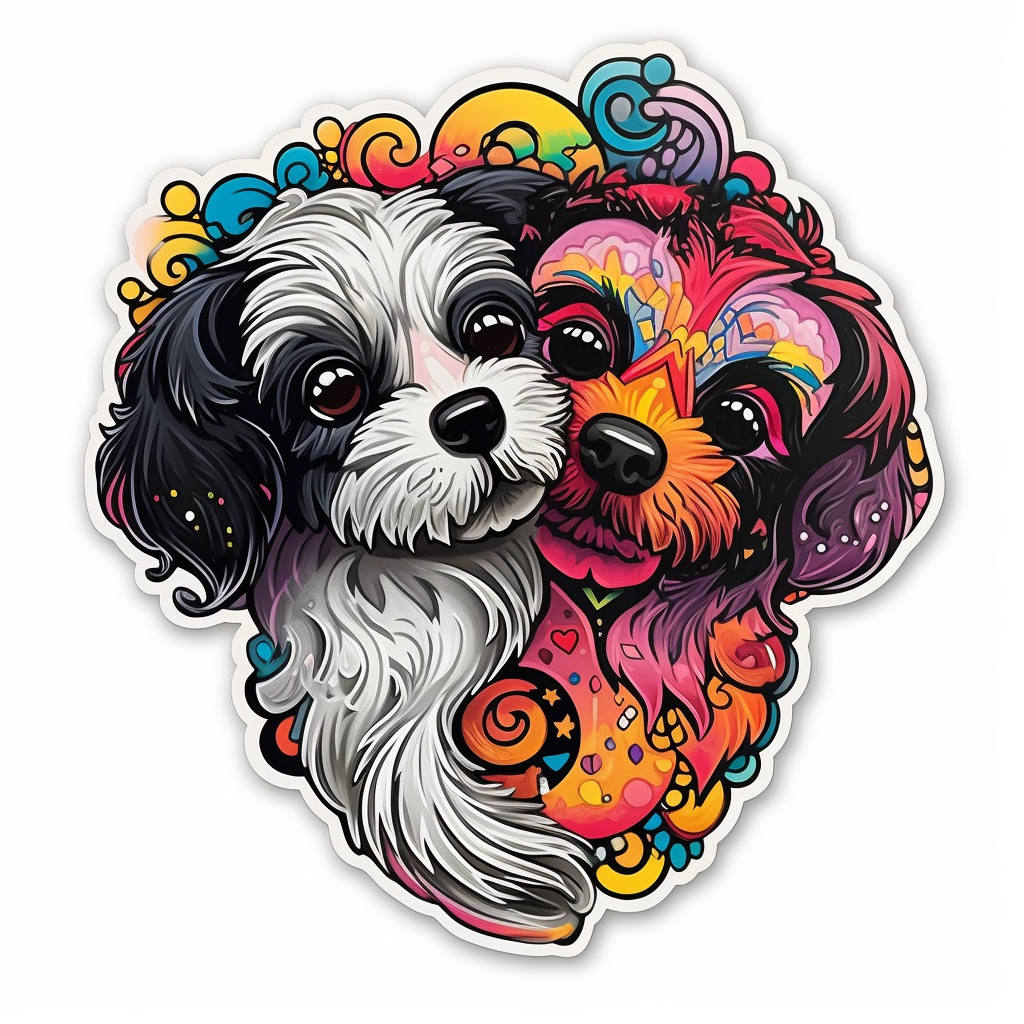 Yin Yang Dog Vinyl Decal Sticker for Car, Laptop, Tumbler and more # 005568