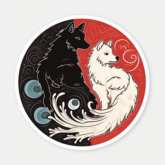Yin Yang Dog Vinyl Decal Sticker for Car, Laptop, Tumbler and more # 005494